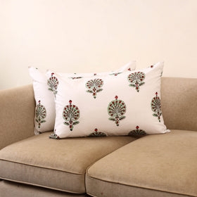 Set of 2 sanganeri cotton pillow covers 141 - handcrafted