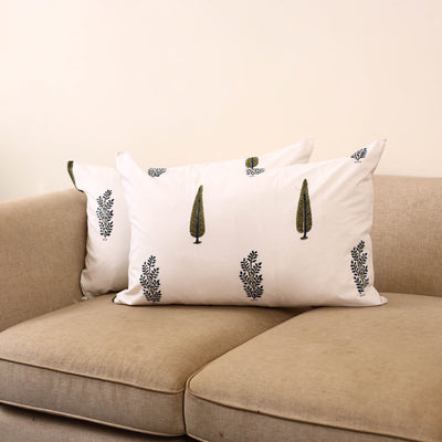Set of 2 sanganeri cotton pillow covers 142 - handcrafted