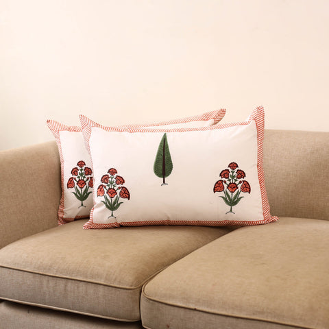 Set of 2 sanganeri cotton pillow covers 143 - handcrafted