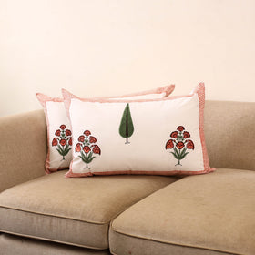 Set of 2 sanganeri cotton pillow covers 143 - handcrafted