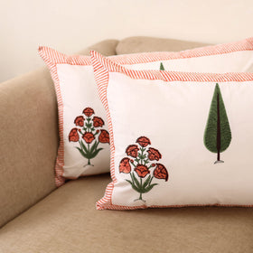 Set of 2 sanganeri cotton pillow covers 143 - handcrafted