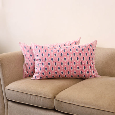 Set of 2 sanganeri cotton pillow covers 123 - handcrafted