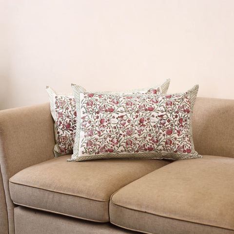 Set of 2 sanganeri cotton pillow covers 125 - handcrafted