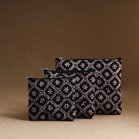 Set of 3 - handmade cotton utility pouches 15 - handcrafted