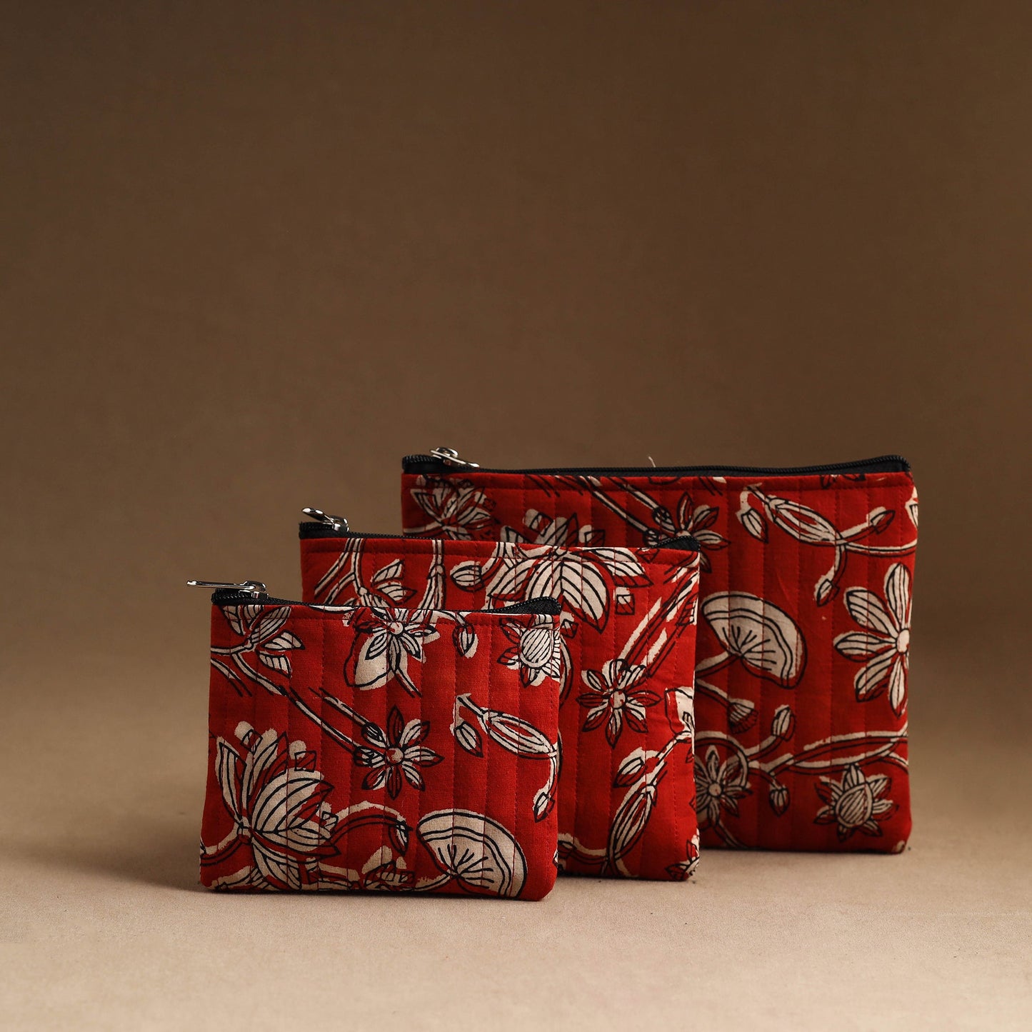 Set of 3 - handmade cotton utility pouches 17 - handcrafted