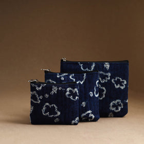 Set of 3 - handmade cotton utility pouches 25 - handcrafted