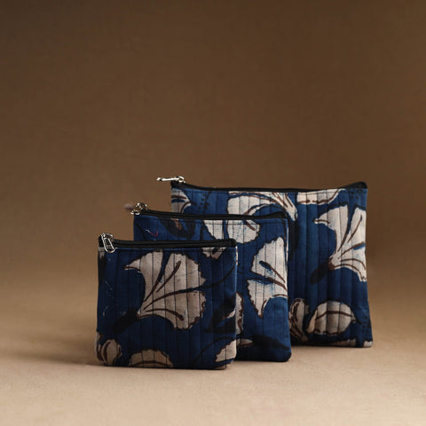 Set of 3 - handmade cotton utility pouches 26 - handcrafted