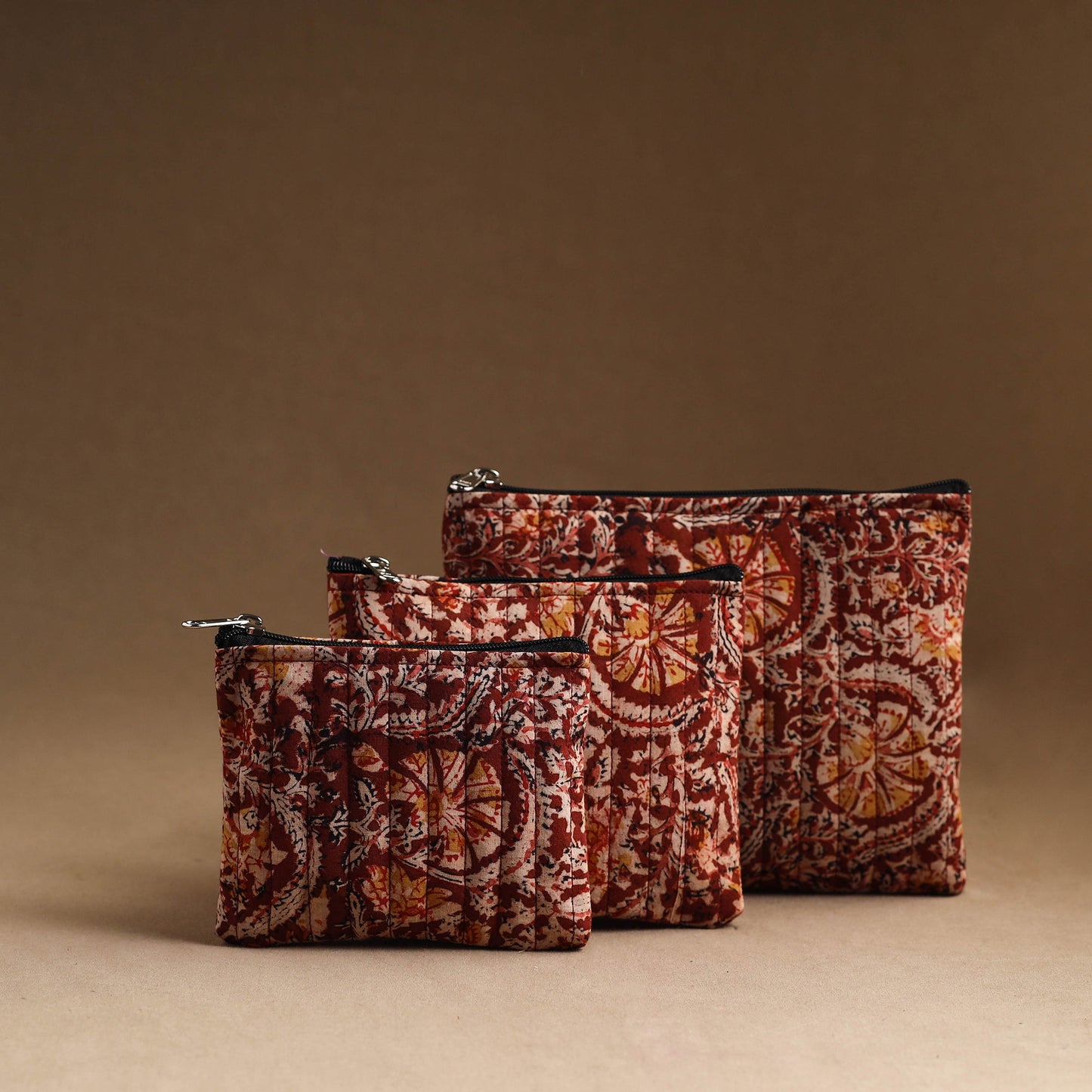 Set of 3 - handmade cotton utility pouches 28 - handcrafted