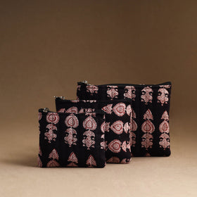 Set of 3 - handmade cotton utility pouches 31 - handcrafted