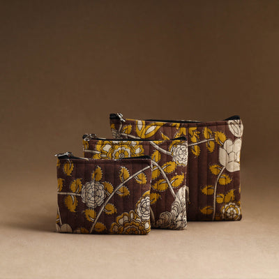 Set of 3 - handmade cotton utility pouches 34 - handcrafted