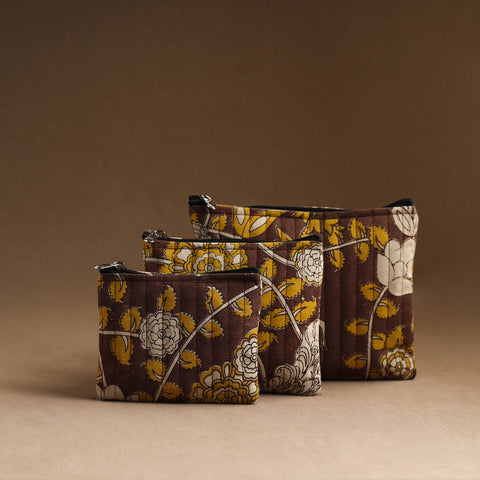 Set of 3 - handmade cotton utility pouches 34 - handcrafted