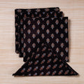  Black Hand Block Prints Cotton Table Napkin
