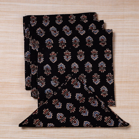  Black Hand Block Prints Cotton Table Napkin 