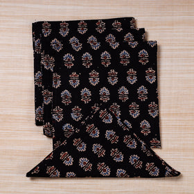 Black Hand Block Prints Cotton Table Napkin 