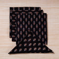  Black Hand Block Prints Cotton Table Napkin