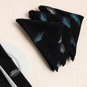  Black Set of 4 - Pochampally Ikat Weave Cotton Table Napkins (18 x 18 in) 75