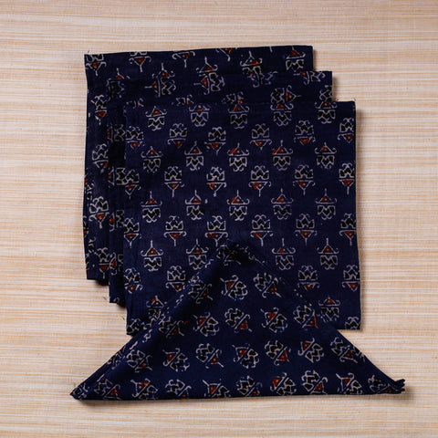  Blue Hand Block Prints Cotton Table Napkin