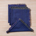  Blue Handspun Handwoven Double Side Pure Cotton Table Napkins
