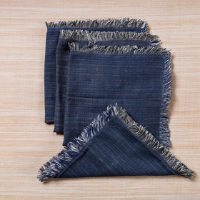 Blue Handspun Handwoven Double Side Pure Cotton Table Napkins