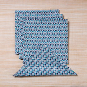  Blue Hand Block Prints Cotton Table Napkin