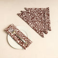 Set of 4 - Brown Hand Batik Printed Cotton Table Napkins