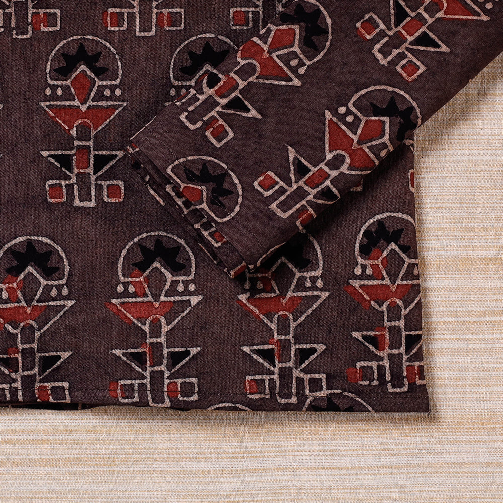  Brown Hand Block Prints Cotton Table Napkin