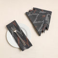  Set of 4 - Grey Pochampally Ikat Weave Cotton Table Napkins (18 x 18 in) 43