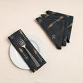  Set of 4 - Grey Pochampally Ikat Weave Cotton Table Napkins (18 x 18 in) 58