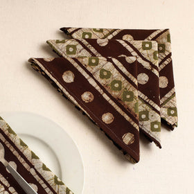  Set of 4 - Multicolor Hand Batik Printed Cotton Table Napkins