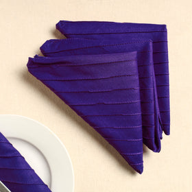  Purple Set of 4 - Pintuck Plain Cotton Table Napkins (18 x 18 in) 04