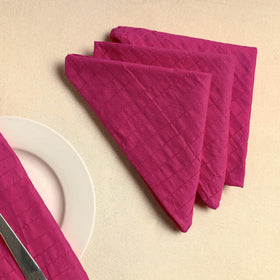  Purple Set of 4 - Pintuck Plain Cotton Table Napkins (18 x 18 in) 25
