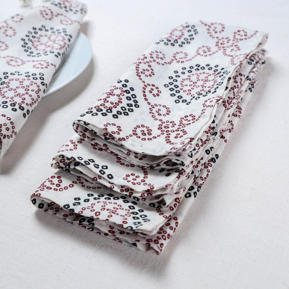  White Handmade Cotton Fabric Table Napkins