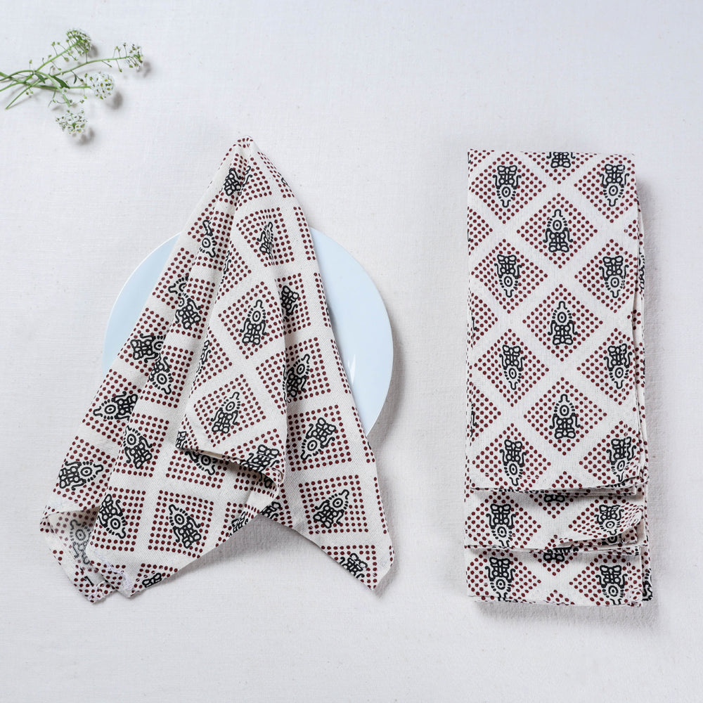  White Handmade Cotton Fabric Table Napkins