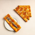  Yellow Set of 4 - Hand Batik Printed Cotton Table Napkins