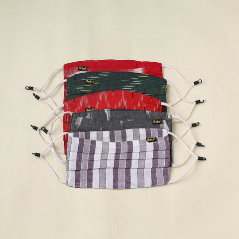  Set of 5 - Mix Crafts Cotton 3 Layer Pleated Face Cover 