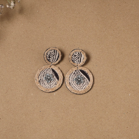 Shanaya jute fabart handmade earrings - handcrafted
