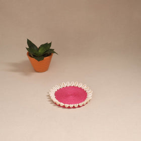 Shell work handcrafted thread coaster 03