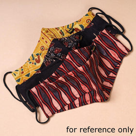  Shibori  Block Print Cotton 3 Layer Maska Snug Fit Face Cover 