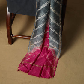 Shibori tie-dye chanderi silk 3pc unstitched dress material