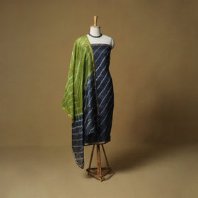 Shibori tie-dye chanderi silk 3pc unstitched dress material
