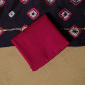 Shibori tie-dye chanderi silk 3pc unstitched dress material