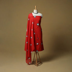 Shibori tie-dye cotton 3pc unstitched dress material suit