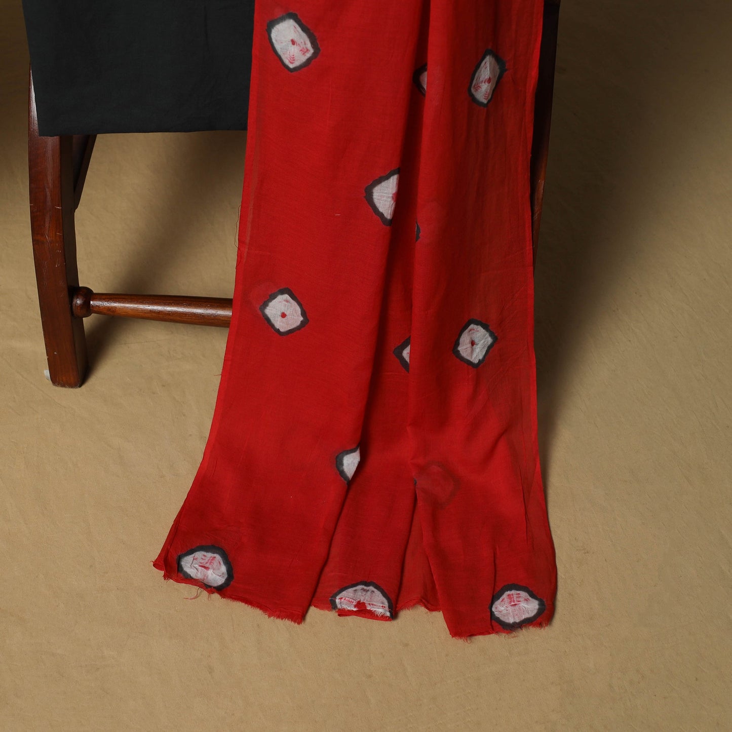 Shibori tie-dye cotton 3pc unstitched dress material suit