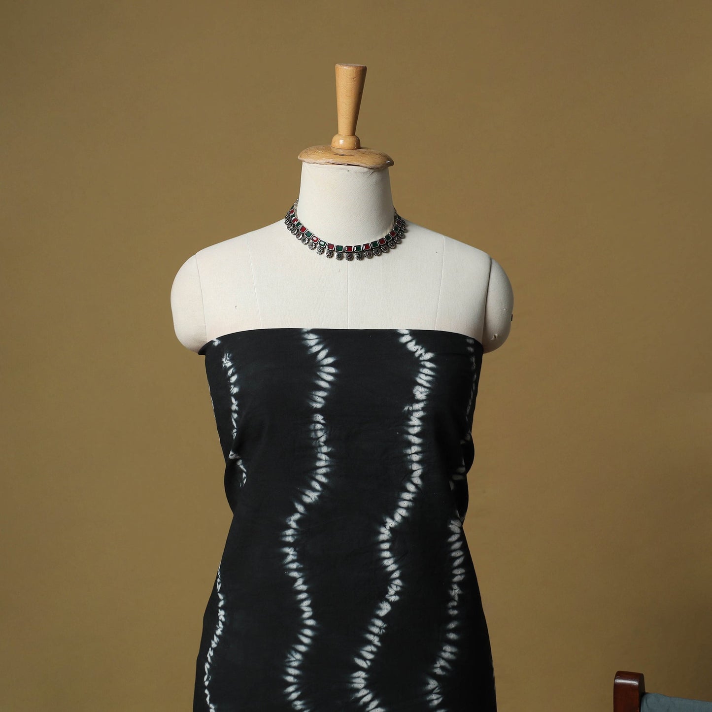 Shibori tie-dye cotton 3pc unstitched dress material suit