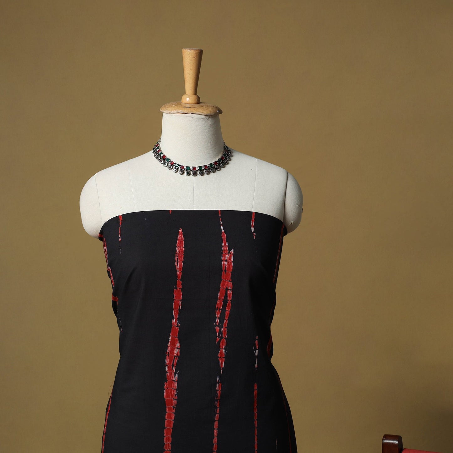 Shibori tie-dye cotton 3pc unstitched dress material suit