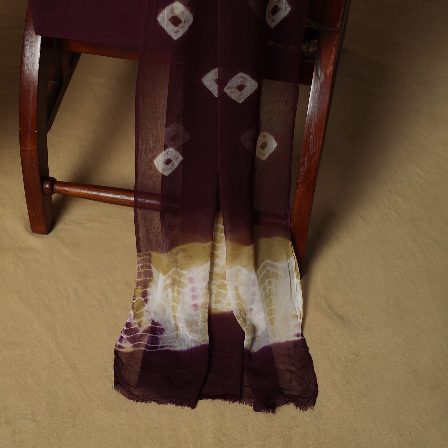 Shibori tie-dye cotton 3pc unstitched dress material suit