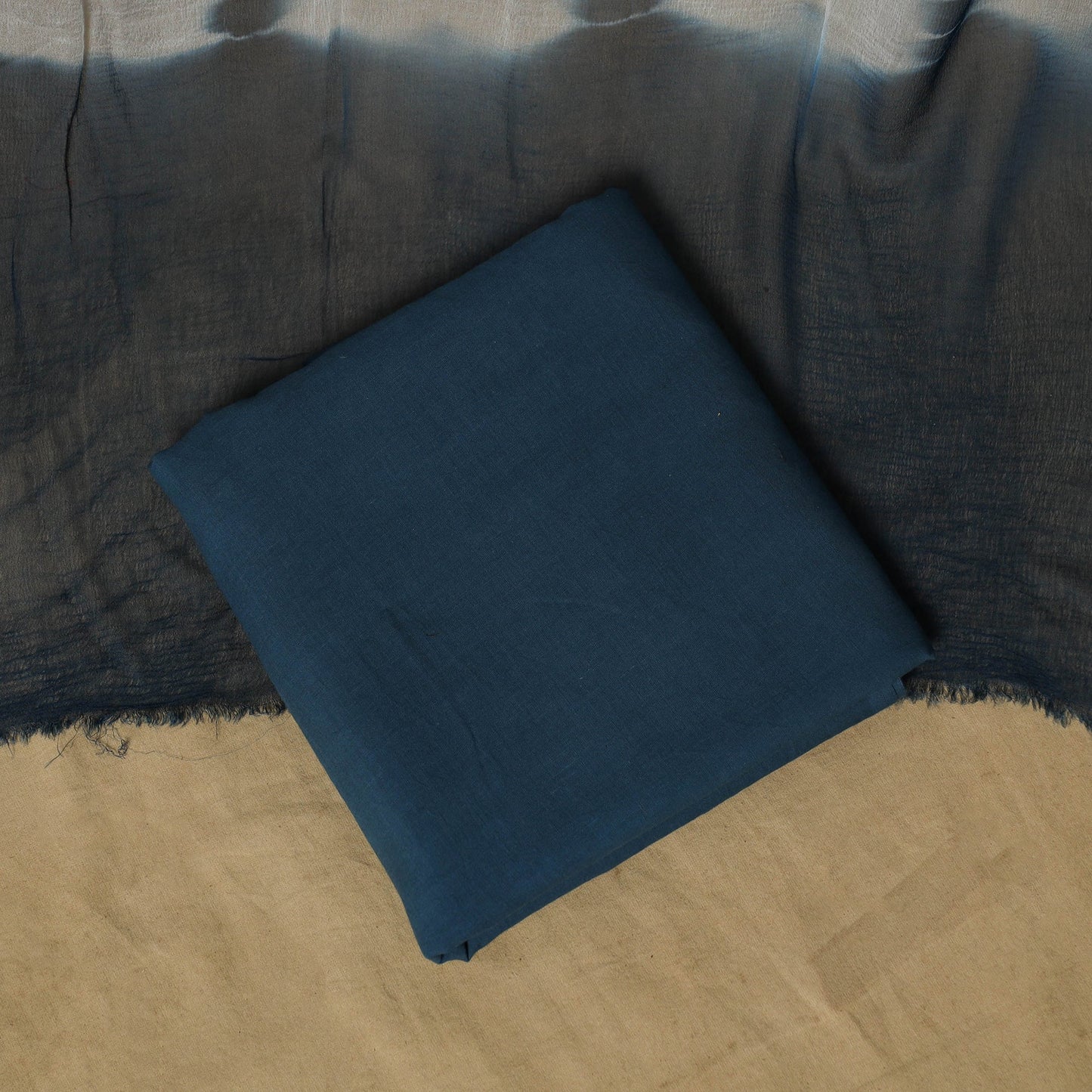 Shibori tie-dye cotton 3pc unstitched dress material suit