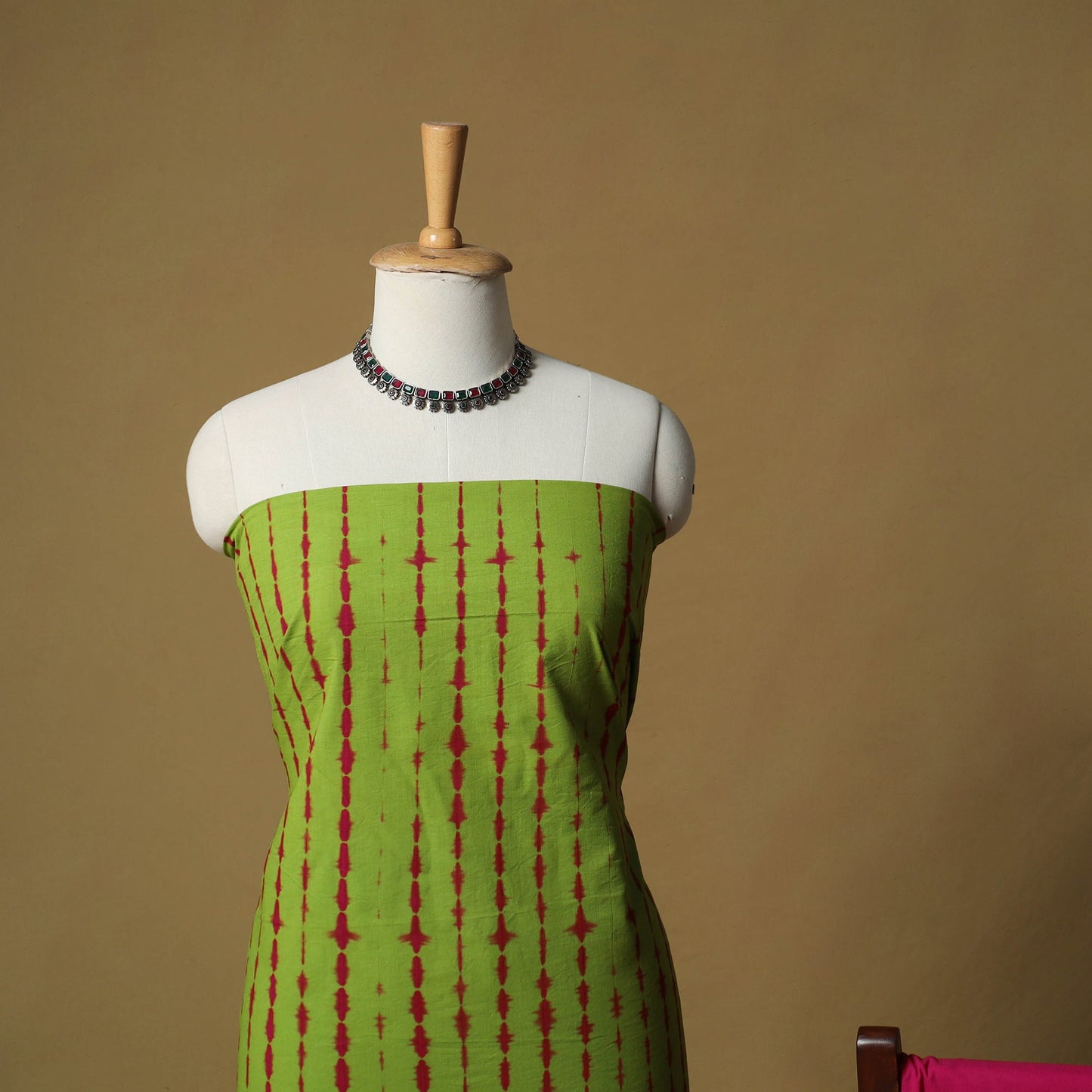 Shibori tie-dye cotton 3pc unstitched dress material suit