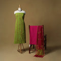 Shibori tie-dye cotton 3pc unstitched dress material suit