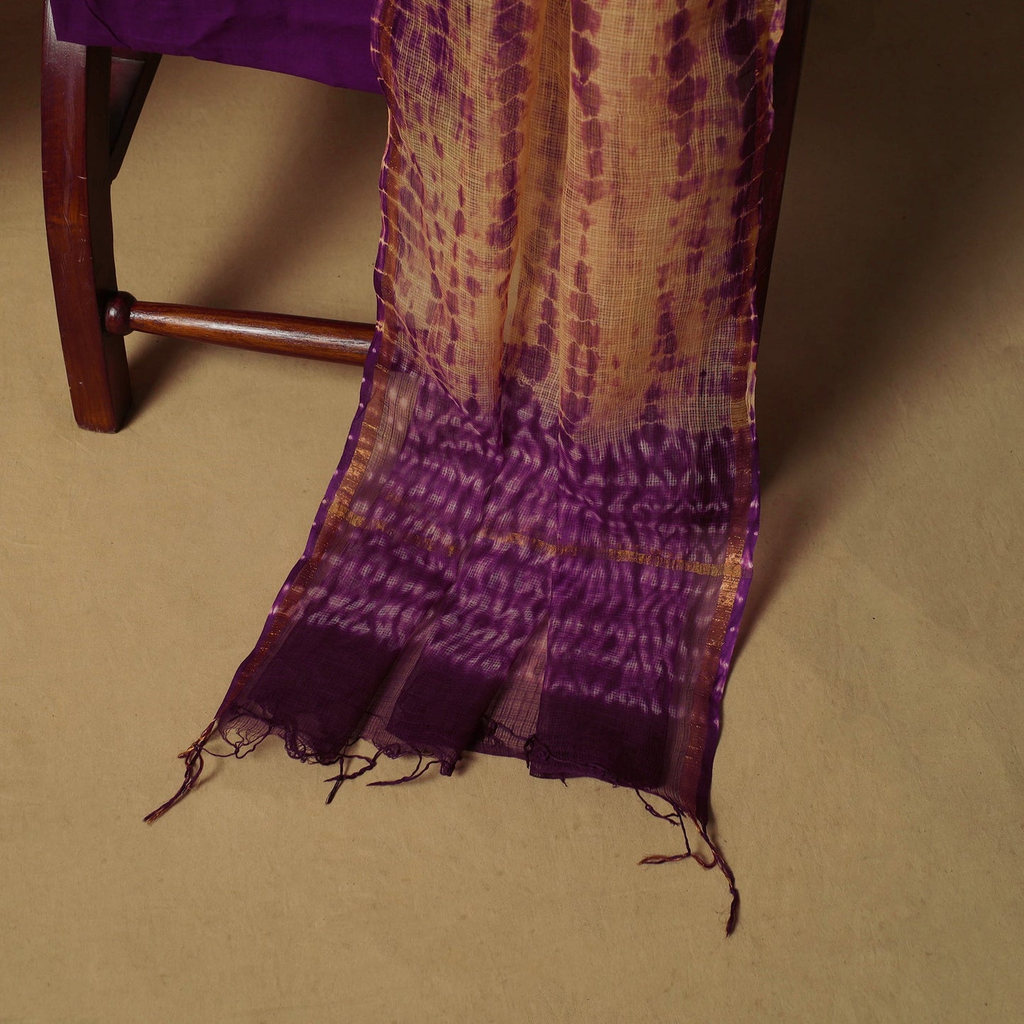 Shibori tie-dye cotton 3pc unstitched dress material suit